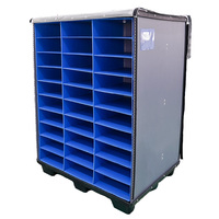 Nouvelle boîte de rangement empilable robuste et résistante, en plastique HDPE+PP, pliable, type palette