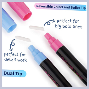 Marcatore Gesso liquido Penna <span class=keywords><strong>Bianca</strong></span> Dry Erase Marker, Gesso Marcatori <span class=keywords><strong>per</strong></span> <span class=keywords><strong>Lavagna</strong></span> Segni, Windows, <span class=keywords><strong>Lavagna</strong></span>, vetro-3 millimetri Reversibile - Product Image 4