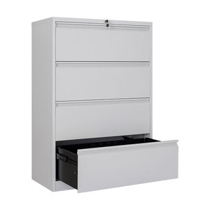 Muebles <span class=keywords><strong>de</strong></span> oficina Gabinete <span class=keywords><strong>de</strong></span> archivo <span class=keywords><strong>de</strong></span> acero lateral <span class=keywords><strong>de</strong></span> 4 cajones bloqueable <span class=keywords><strong>de</strong></span> metal ancho <span class=keywords><strong>de</strong></span> acero duradero con cierre centralizado - Product Image 1