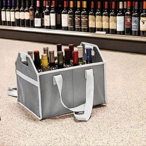 12 Bottles <b>Wine</b> Carrier Tote Thermal Padded <b>Wine</b> Tote <b>Bag</b> Reusable Glasses Liquor Bottle Storage Collapsible Ratafia Travel Case - Product Image 2