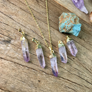 LS-E1239 Raw Vera Cruz <strong>Amethyst</strong> <strong>Necklace</strong>, Raw Gemstone Jewelry February Birthstone <strong>Necklace</strong> - Product Image 1
