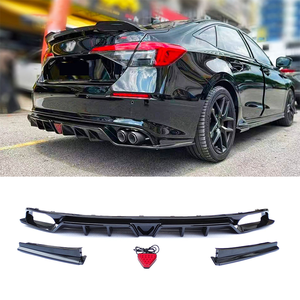 Spoiler Auto Professionali: Labbro Paraurti Posteriore Nero Lucido in PP per Honda Civic 11a Gen FE180 2022 - Product Image 2