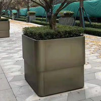 Jardinière en métal plaqué or sur mesure, grande taille, épaisse, pour extérieur, fournitures de jardin, livraison de pots et jardinières à fleurs