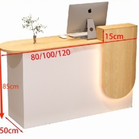 Caisse enregistreuse moderne minimaliste en bois et métal, petite, pour salon de beauté, bar, réception, couleur personnalisée, comptoir d'accueil
