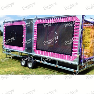 Manèges de fête foraine mobiles d'extérieur les plus vendus avec remorque, <span class=keywords><strong>trampoline</strong></span> 4 en 1 avec remorque pour enfants - Product Image 5
