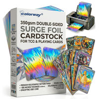 COLORWAY Yeni Ön Satış 350gsm A3*20 SURGE FOIL Gri Özlü RC Mürekkep Püskürtmeli Karton 385mik Çift Taraflı Baskıya Uygun TCG Oyun Kartları Kağıdı