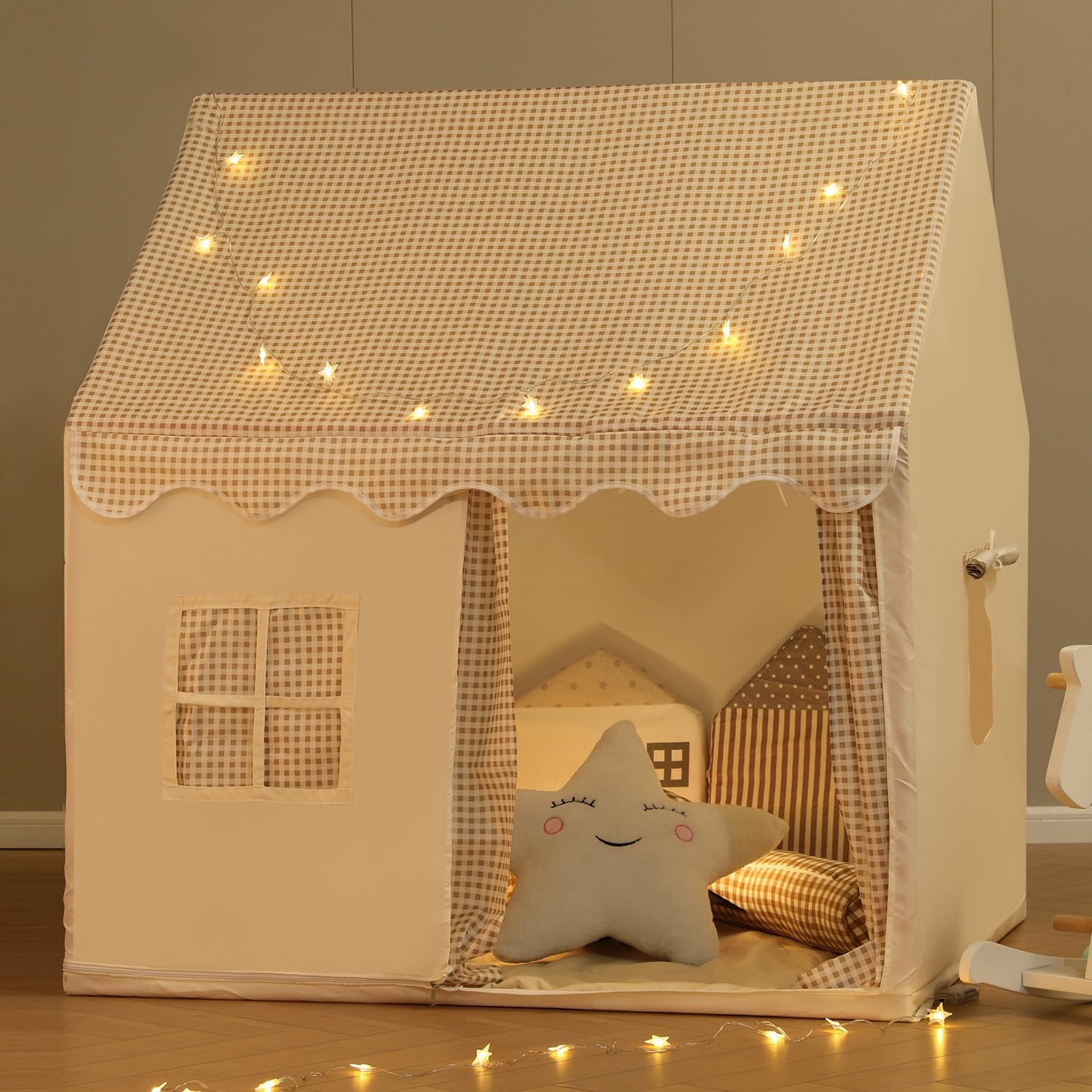 Tienda De Juego Para Niños Goutime: Grande, Plegable, Para Interior Y Exterior (Color Beige