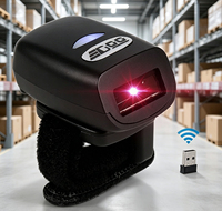 Escáner de Anillo de Dedo Ultraligero EDOO R43, Escáner de Código de Barras Inalámbrico Industrial 1D 2D BT 2.4G IP65 para Logística y Comercio Minorista