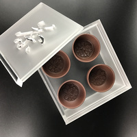 Boîte de conteneur de stockage acrylique personnalisée exquise avec produit de présentoirs à couvercle coulissant