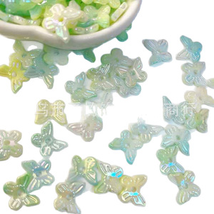 Cuentas de mariposa iridiscentes de dos tonos, hechas a mano, para horquillas, pulseras, colgantes, accesorios de joyería, venta al por mayor - Product Image 2