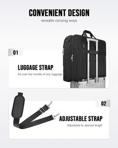 กระเป๋าเดินทางแบบถือขึ้นเครื่องบิน 3 ชิ้น สำหรับใส่เสื้อผ้า ทำจากโพลีเอสเตอร์กันน้ำ ยี่ห้อ BSCI รุ่น Weekender Bag  แบบแปลงเป็นกระเป๋าเดินทางสำหรับผู้ชาย - Product Image 4
