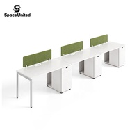 Poste de travail pour employés SpaceUnited, bureau avec cloison, poste de travail informatique, structure en acier, mobilier modulaire
