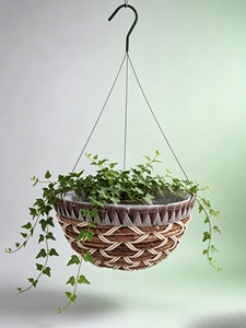 Panier suspendu <span class=keywords><strong>en</strong></span> corde <span class=keywords><strong>tressée</strong></span>, pot de fleurs décoratif tressé, panier suspendu pour plantes d'intérieur et d'extérieur pour la verdure - Product Image 1