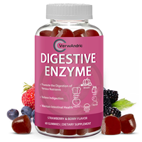 OEM Private Label Volwassen Spijsverteringsenzymen Amylase Protease Lipase Lactase Supplementen Suiker Vrije Gummies Dagelijks Gebruik Spijsvertering