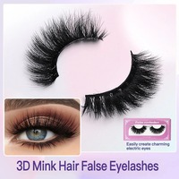 Faux cils en vison avec logo personnalisé, 1 paire, naturels, longs, volumineux, effet wispy, vente en gros, emballage individuel, extension de cils pour maquillage