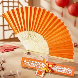 Abanico de Mano de Bambú Personalizado de Grado A con Caja de Papel, Abanico de Bambú Artesanal con Encaje para Bodas Chinas - Product Image 4