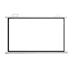 Projection Screen 16:9 Punch-Free Wall Hanging Portable Projection Screen Home Projection Screen Manual Roll-up Project