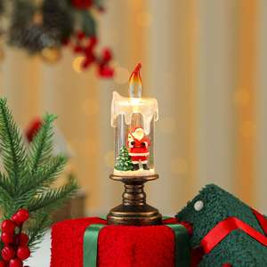 Wholesale Flameless LED Christmas Candle <b>Light</b> PVC Plastic Snow <b>Globe</b> Base Holiday Decoration Bulk OEM Timer Function AXGIFTS - Product Image 6