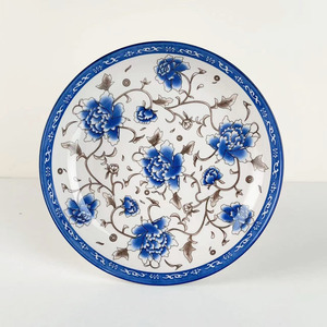 Set di stoviglie in ceramica da 8 pollici con motivo blu e bianco consegnato in fabbrica - Product Image 2