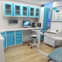 Armoire latérale moderne en acier inoxydable pour clinique dentaire avec rangement compact, table de traitement, casier latéral mural avec serrure à clé