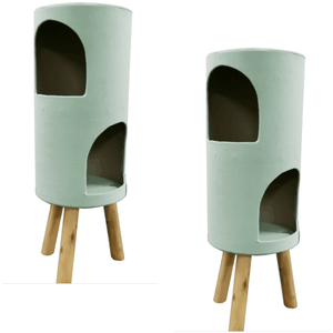 Commercio all'ingrosso comodo moderno gatto arrampicata cornice di legno del gatto albero di casa con scratch - Product Image 6