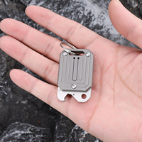 Couteau pliant multifonctionnel en acier inoxydable 7CR17 avec manche en alliage de titane 17MM, mini porte-clés EDC pour le camping en extérieur et ouvre-boîte