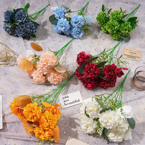 Bouquets de dahlias artificiels à 7 têtes, fleurs en soie, décoration de mariage, arrangement pour la décoration du sol de la salle de mariage - Product Image 1