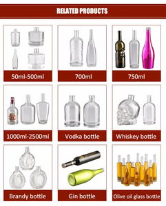 Groothandel Matte Fles 100Ml 200Ml 375Ml 500Ml 750Ml 1000Ml <span class=keywords><strong>Clear</strong></span> Glazen Fles Kurk Whiskey wodka <span class=keywords><strong>Brandy</strong></span> Gin Flessen - Product Image 5