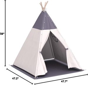 Tente <span class=keywords><strong>tipi</strong></span> pour enfants Tente de jeu pour enfants Intérieur et extérieur Maison de jeu pour enfants <span class=keywords><strong>Tipi</strong></span> <span class=keywords><strong>en</strong></span> toile blanche avec poteau <span class=keywords><strong>en</strong></span> <span class=keywords><strong>bois</strong></span> - Product Image 3