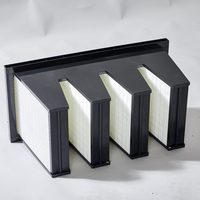 Filtre à air compact HVAC V-Bank F7 F8 F9, haute efficacité, conception en cellules V, mini-plissé, débit d'air élevé, faible résistance, filtration de l'air
