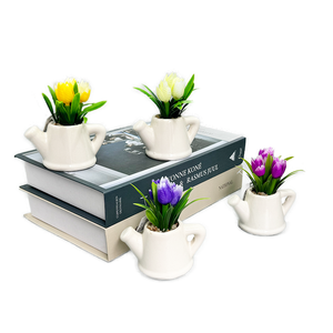 Pequeñas plantas suculentas artificiales decorativas para interiores, plátanos en maceta falsos con certificación UV, materiales cerámicos, plástico, madera, Metal, PVC, PE - Product Image 4