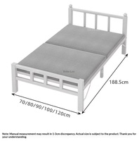 Lit pliant en acier 1,2 m, design simple, pour dortoir, usage domestique ou location