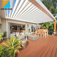 Elektrikli Panjurlar Motorlu Çatı Kiti Açık Hava Pergola Alüminyum Kamelya Biyoklimatik Pergola Elektrikli Perdeler ve Led Aydınlatma ile
