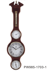Reloj de pared de madera maciza de diseño clásico europeo, estación meteorológica, barómetro, termómetro, higrómetro, mecanismo - Product Image 3