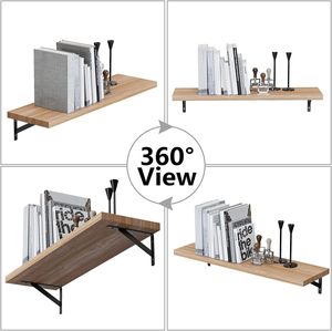 Soporte Triangular para Estantes, Soporte de Pared de 90 Grados, Soportes Flotantes para Estantes, Soporte Metálico Resistente para Tableros de Madera - Product Image 4
