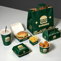 Boîtes d'emballage pour restaurants de restauration rapide à emporter, personnalisées, jetables, en papier pour hamburgers, vente en gros
