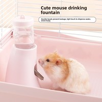 Dispenser Air Plastik Anti Tumpah untuk Hewan Peliharaan Kecil dengan Desain Dudukan Ganda dan Tinggi yang Dapat Disesuaikan untuk Kandang Hamster Gerbil Tikus