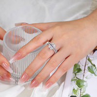 Bague en moissanite pleine de 4 carats, taille radiant, pour femme, en argent sterling S925 plaqué platine, directement de l'usine et en dropshipping