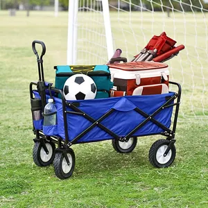 Garden Cart Outdoor Picnic Beach Camping Wagon Camping Cart Trolley Garden Trail Foldable Collapsible Folding Utility Cart Wagon