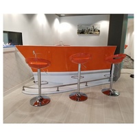 Comptoir de bar pour maison, de style moderne, de couleur rouge, en forme de bateau, 1 pièce