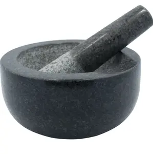 Granite Mortar & Pestle Natural Stone Grinder for Spices, Seasonings, Pastes, Pestos and Guacamole