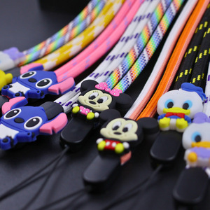 Cartoon Character Phone <b>Lanyard</b> 4Mm <b>Polyester</b> Adjustable Neck Strap With Silicone Pendant For Student ID Keychain Anti Loss - Product Image 2