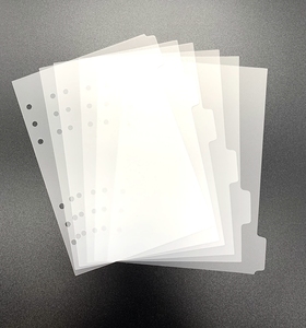 Trong kho A5 Kích thước trống Frosted PP <span class=keywords><strong>6</strong></span> <span class=keywords><strong>Tab</strong></span> Divider <span class=keywords><strong>6</strong></span> lỗ Chất kết dính Divider trang cho máy tính xách tay Tạp Chí Nhật Ký kế hoạch Memo Lưu ý pad - Product Image 2