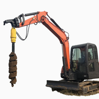 Tarière hydraulique spirale épaissie de diverses tailles pour excavatrice et chargeuse compacte, personnalisable pour le forage de trous de poteaux