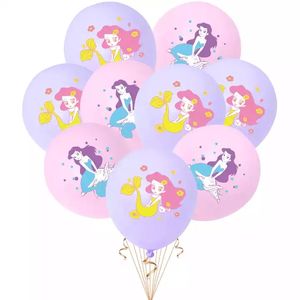 Palmy sirène princesse thème fête décor <span class=keywords><strong>anniversaire</strong></span> papier bannière feuille ballon gâteau Topper décoration <span class=keywords><strong>petite</strong></span> sirène fête fournitures - Product Image 5
