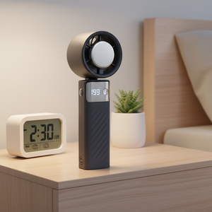 Ventilador Portátil Blanco con Luz, Ventilador de Refrigeración de Tamaño Pequeño - Product Image 1