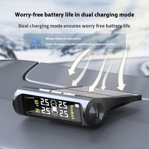 Hiển thị kỹ thuật số không dây năng lượng mặt trời giám sát áp suất lốp 315Mhz ABS Vật liệu phát hiện nội bộ và bên ngoài xe <span class=keywords><strong>TPMS</strong></span> chương trình công cụ - Product Image 2