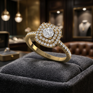 Anillo de Diamante Cultivado en Laboratorio con Corte Redondo Excelente, Plata de Ley 925, Oro de 9K, 14K, 18K, Joyería de Compromiso y Boda para Mujer - Product Image 1