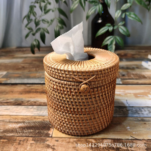 Việt Nam dệt tay tre mô hộp trà đặt mùa thu mây phòng khách nhà hàng bộ sưu tập mô ống hình chữ nhật mô - Product Image 4