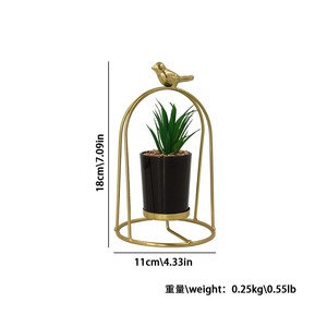 Creative <strong>Antique</strong> Modern Wrought Iron Home Furnishings Living Room Decoration Metal Geometric Shape Potted Plant <strong>Ornaments</strong> - Product Image 6
